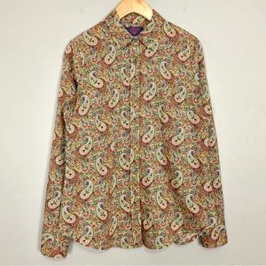 J. Crew Liberty Of London Slim Perfect Shirt Women’s Size 2 Lee Manor Paisley